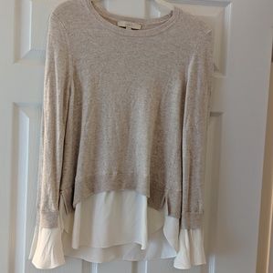 Loft Women's Layered Bell Sleeved Blouse, Size M